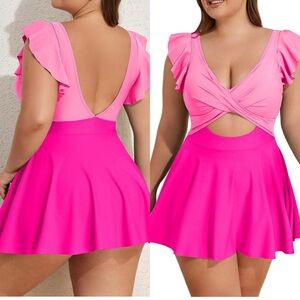 Vibrant Pink Ruffle One-Piece Swimsuit